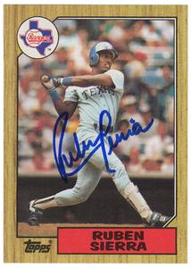 Ruben Sierra Signed Rangers 1987 Topps Rookie Baseball Card #261 -(SCHWARTZ COA) For Nice Online
