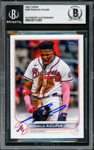 Ronald Acuna Jr. Autographed 2022 Topps Card #200 Braves Beckett #16711357 Outlet Cheap Pices