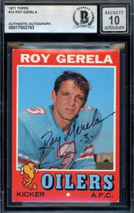 Roy Gerela Gem Mint 10 Beckett BAS Signed 1971 Topps Rookie Autograph Wiki Cheap Pice