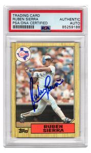 Ruben Sierra Signed Rangers 1987 Topps Rookie Trading Card #261 - (PSA Slabbed) Finishline Sale Online