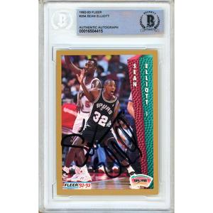 Sean Elliott San Antonio Spurs Signed 1992-93 Fleer Basketball Card Beckett Auth Auto Slab Cheap Sale For Cheap