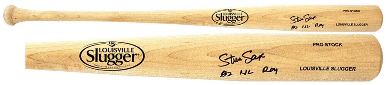 Steve Sax Signed Louisville Slugger Blonde Baseball Bat w/82 ROY -(SCHWARTZ COA) Cheap 2025 Newest