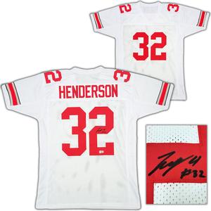 OHIO STATE TREVEYON HENDERSON AUTOGRAPHED SIGNED WHITE JERSEY BECKETT QR 206000 Authentic