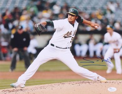 SEAN MANAEA SIGNED 11x14 OAKLAND A's PITCHING 11x14 JSA COA PHOTO Free Shipping New Styles