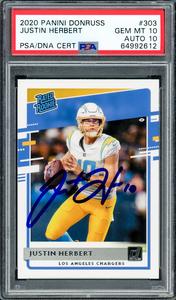 Justin Herbert 2020 Panini Donruss Rated RC PSA 10 Gem 10 Auto PSA/DNA 64992612 Sale With Mastercard