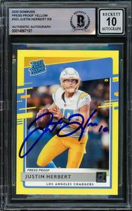 Justin Herbert 2020 Panini Donruss Rated Rookie Yellow RC Gem 10 Auto G Sale Ebay
