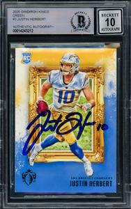 Justin Herbert 2020 Panini Chronicles Gridiron Green RC Gem 10 Auto Beckett 7 Nicekicks Cheap Pice