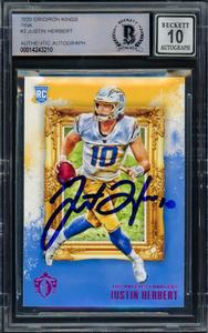 Justin Herbert 2020 Panini Chronicles Gridiron Pink RC Gem 10 Auto Beckett 2 High Quality
