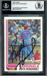 Keith Hernandez Beckett BAS Signed 1982 Topps Autograph Sale Cost