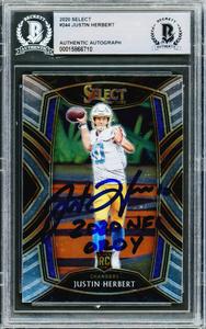 Justin Herbert Autographed 2020 Panini Select RC 2020 NFL OROY Beckett Choice Online