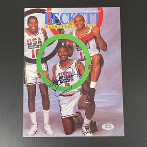 Karl Malone signed Magazine PSA/DNA Utah Jazz Autographed Team USA Clearance Free Shipping