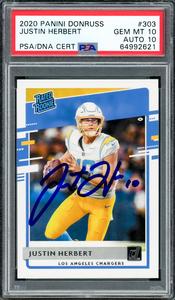 Justin Herbert 2020 Panini Donruss Rated RC PSA 10 Gem 10 Auto PSA/DNA 64992621 Good Selling Online