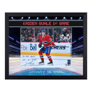 Kaiden Guhle Montreal Canadiens Signed & Dated 1st NHL Game 23x27 Frame #/21 Sale Pick A Best