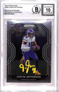 Justin Jefferson Signed 2020 Prizm #398 Trading Card Grade 10 Auto BAS 42596 Discount Best Seller
