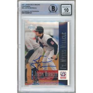 Justin Morneau Minnesota Twins Signed 2001 Upper Deck Minors BGS Auto 10 Graded Slab Cheap Sale Inexpensive