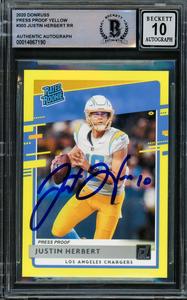 Justin Herbert 2020 Panini Donruss Rated Rookie Yellow RC Gem 10 Auto A Amazon Footaction