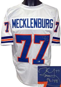 Karl Mecklenberg signed Denver White TB Custom Stitched Pro Style Jersey-Beckett Outlet Big Discount