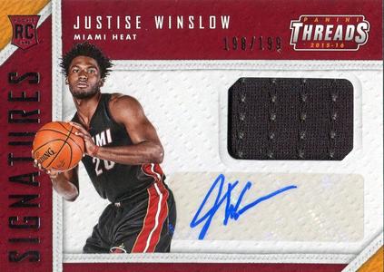 Justise Winslow Autographed 2015-16 Panini Threads Rookie Jersey Card Inexpensive