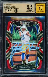 Justin Herbert 2020 Select Prizm Red Die Cut RC BGS 9.5 Gem 10 Auto Beckett Buy Cheap Big Discount
