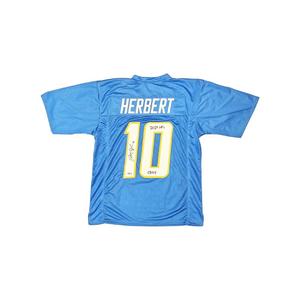 Justin Herbert Los Angeles Chargers Autographed and Inscribed "2020 NFL OROY" Powder Blue Pro Style (BAS) Clearance Best Seller