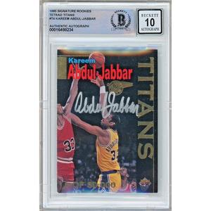 Kareem Abdul-Jabbar LA Lakers Signed 1995 Signature Rookies Card BGS Auto 10 Graded Discount Brand New Unisex