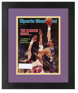 Kareem Abdul-Jabbar Matted in Lakers Team Colors and Professionally Framed Sports Illustrated Magazine  May 9, 1983 Original Issue Free Shipping With Mastercard