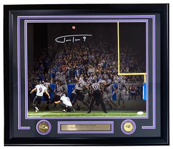 Justin Tucker Signed Framed 16x20 Ravens Record Kick Spotlight Photo JSA ITP Clearance Low Pice