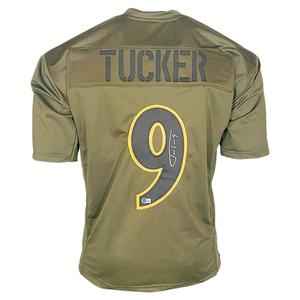 Justin Tucker Signed Baltimore Salute to Service Football Jersey (Beckett) Clearance 100% Guaranteed