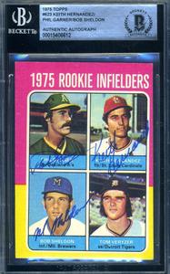 Keith Hernandez Garner Sheldon Beckett Signed 1975 Topps Rookie Autograph Enjoy Cheap Online