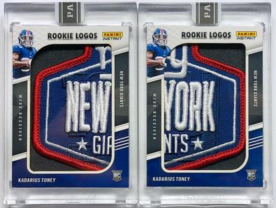 KADARIUS TONEY NY GIANTS PANINI INSTANT 2021 ROOKIE HAT LOGO 2 CARD 1/1 SET RL10 Outlet Brand New Unisex