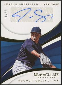 JUSTUS SHEFFIELD SIGNED PANINI YANKEES CARD #DC-JS IMMACULATE DUGOUT COLLECTION Free Shipping Get To Buy