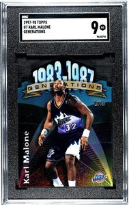 Karl Malone 1997-98 Topps Generations Die-Cut Card #G7- SGC Graded 9 Mint Cheap Sale Big Sale