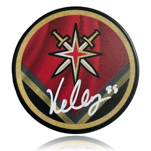 Keegan Kolesar Autographed Vegas Golden Knights Retro Puck COA Inscriptagraphs Sale Cheap Online