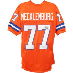Karl Mecklenburg Autographed/Signed Pro Style Orange Jersey Beckett 31933 Clearance Online Fake