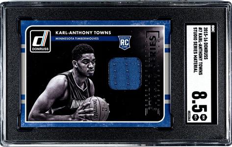 Karl-Anthony Towns 2015-16 Donruss Material Rookie Card (RC) #7- SGC Graded 8.5 Buy Cheap Classic