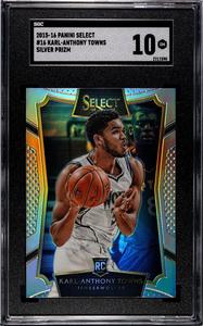 Karl-Anthony Towns 2015-16 Panini Select Silver Prizm Rookie Card-SGC Graded 10 Discount Online Online