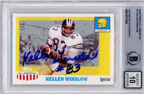 Kellen Winslow Signed 2005 Topps American #2 (Grade 10) Slabbed BAS 39902 Eastbay Cheap Online