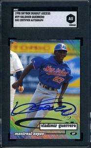 Vladimir Guerrero SGC Signed 1998 Skybox Dugout Axcess Autograph Free Shipping Perfect