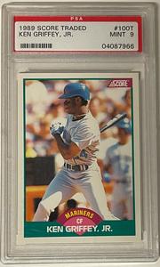 Ken Griffey, Jr. 1989 Score Traded Rookie Card (RC) #100T- PSA Graded 9 Mint Discount Original