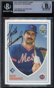 Keith Hernandez Beckett BAS Signed 2002 Topps Super Teams Autograph 2025 New For Sale