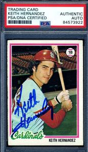 Keith Hernandez PSA DNA Coa Signed 1978 Topps Autograph Outlet Amazing Pice