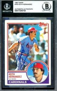 Keith Hernandez Beckett BAS Signed 1983 Topps Autograph Discount Purchase