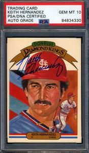 Keith Hernandez Gem Mint 10 PSA DNA Signed 1983 Donruss Diamond King Autograph Perfect