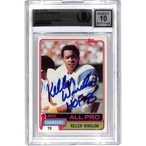 Kellen Winslow Signed 1981 Topps #150 Trading Card Grade 10 BAS 44542 Free Shipping Manchester Great Sale