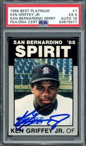 Ken Griffey Jr. 1988 Best Platinum RC San Bernardino Spirit PSA 5 Gem 10 Auto Fashion Style Online