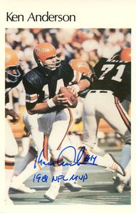 Ken Anderson Autographed Bengals Mini Poster 4/50 NFL MVP BAS 46145 Clearance Footaction
