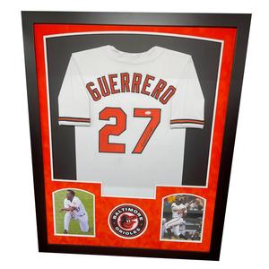 Vladimir Guerrero Signed Baltimore White Custom Double-Suede Framed baseball Jer Very Cheap Pice
