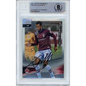 Kellyn Acosta Colorado Rapids Signed 2021 Topps Chrome MLS Card Beckett Auth Auto Slab With Mastercard For Sale