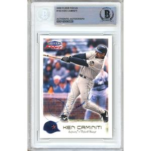 Ken Caminiti Houston Astros Signed 2000 Fleer Focus Baseball Card Beckett Auth Auto Slab View Cheap Pice