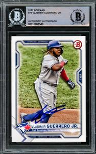 Vladimir Guerrero Jr. Autographed 2021 Bowman Card Blue Jays Beckett #15866540 Sale 2025